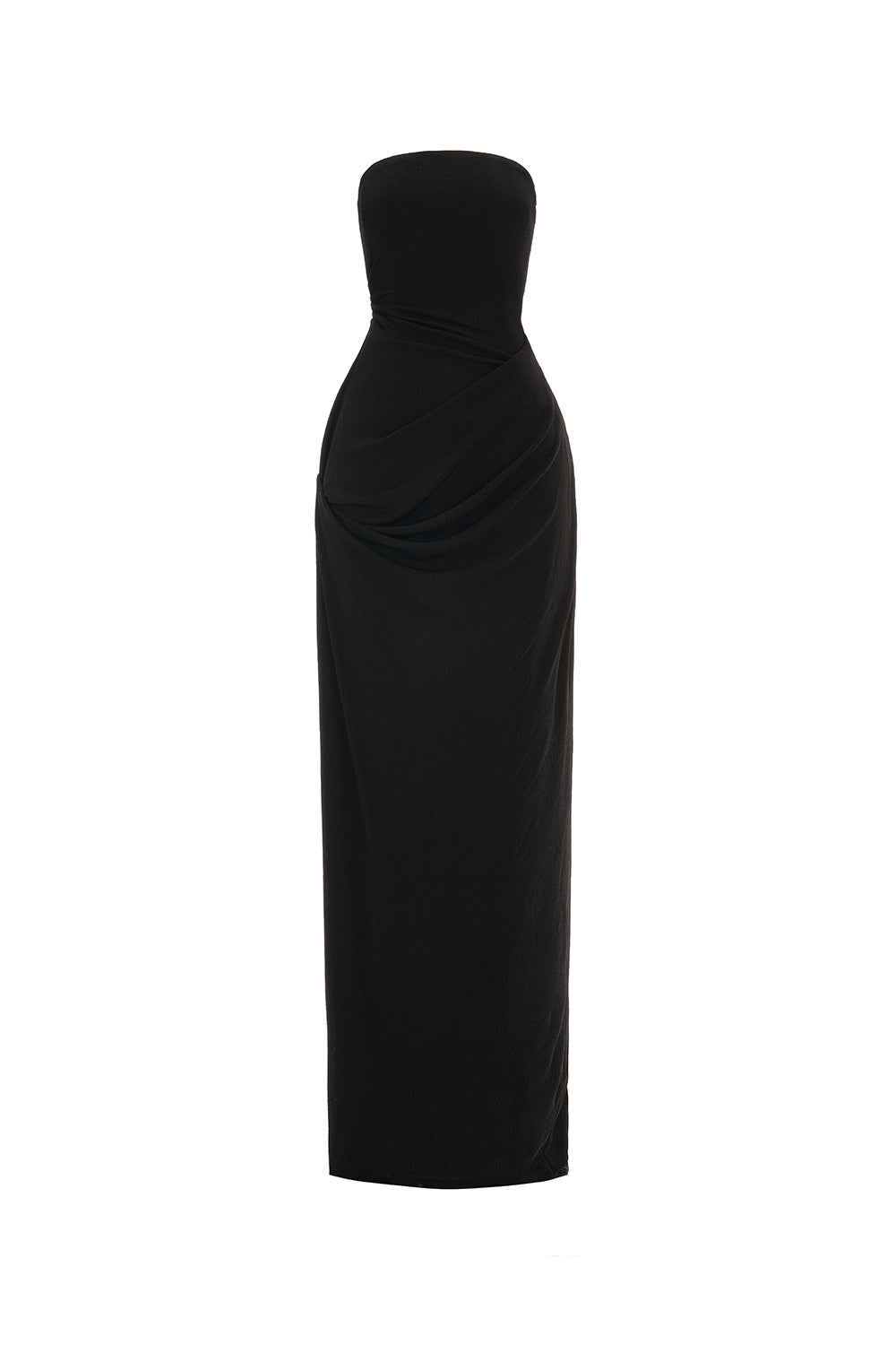 Mirer - Pansy Sheath Elastance Jersey Maxi Dress With Cape