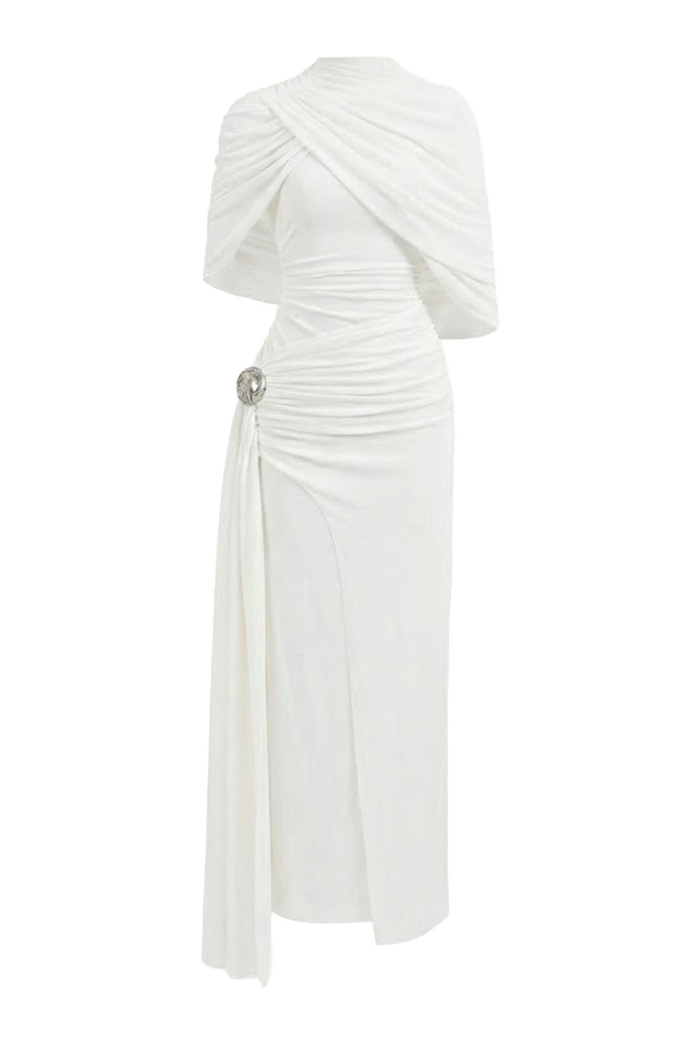 Mirer - Athena Sheath Elastance Jersey Maxi Dress