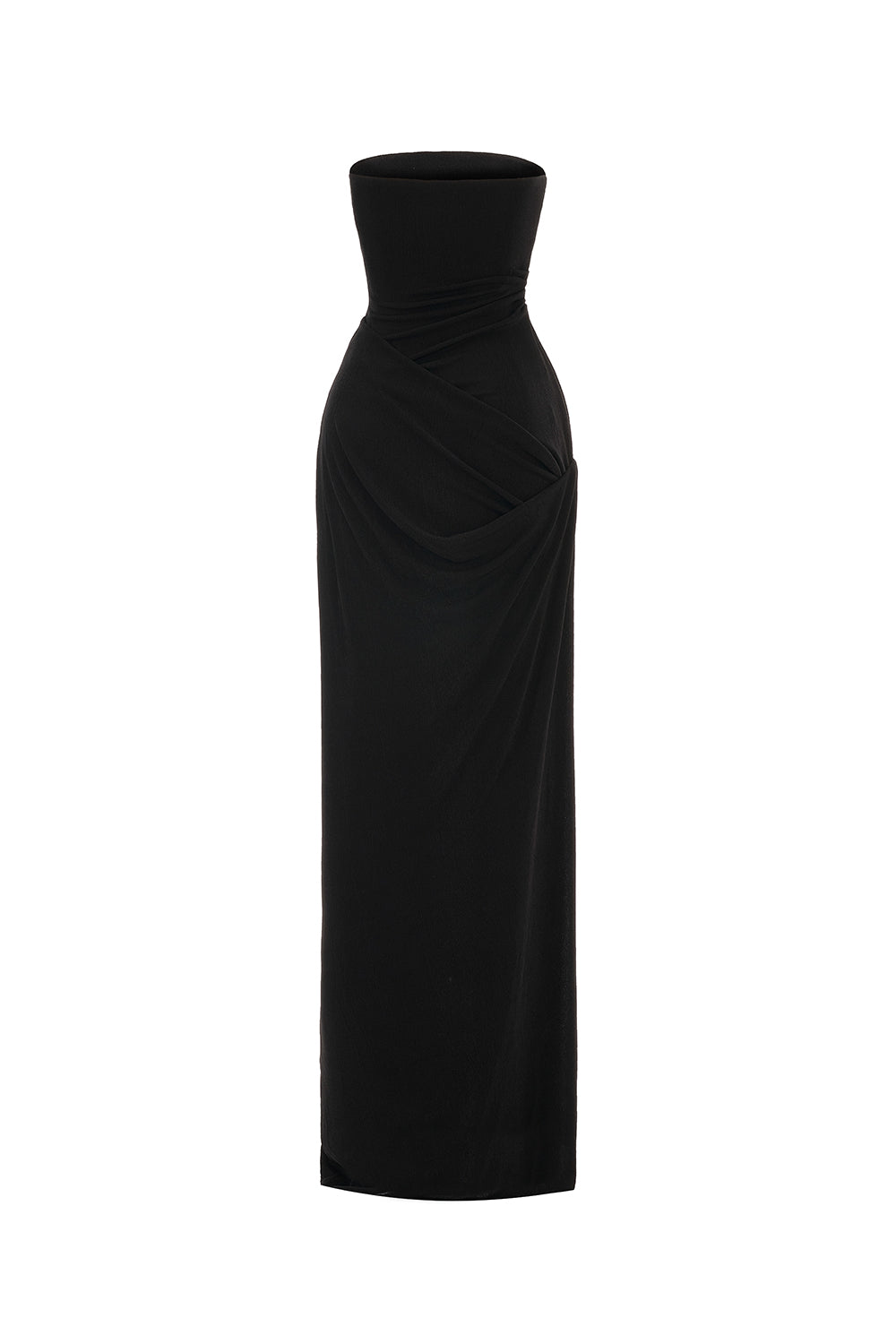Mirer - Pansy Sheath Elastance Jersey Maxi Dress With Cape