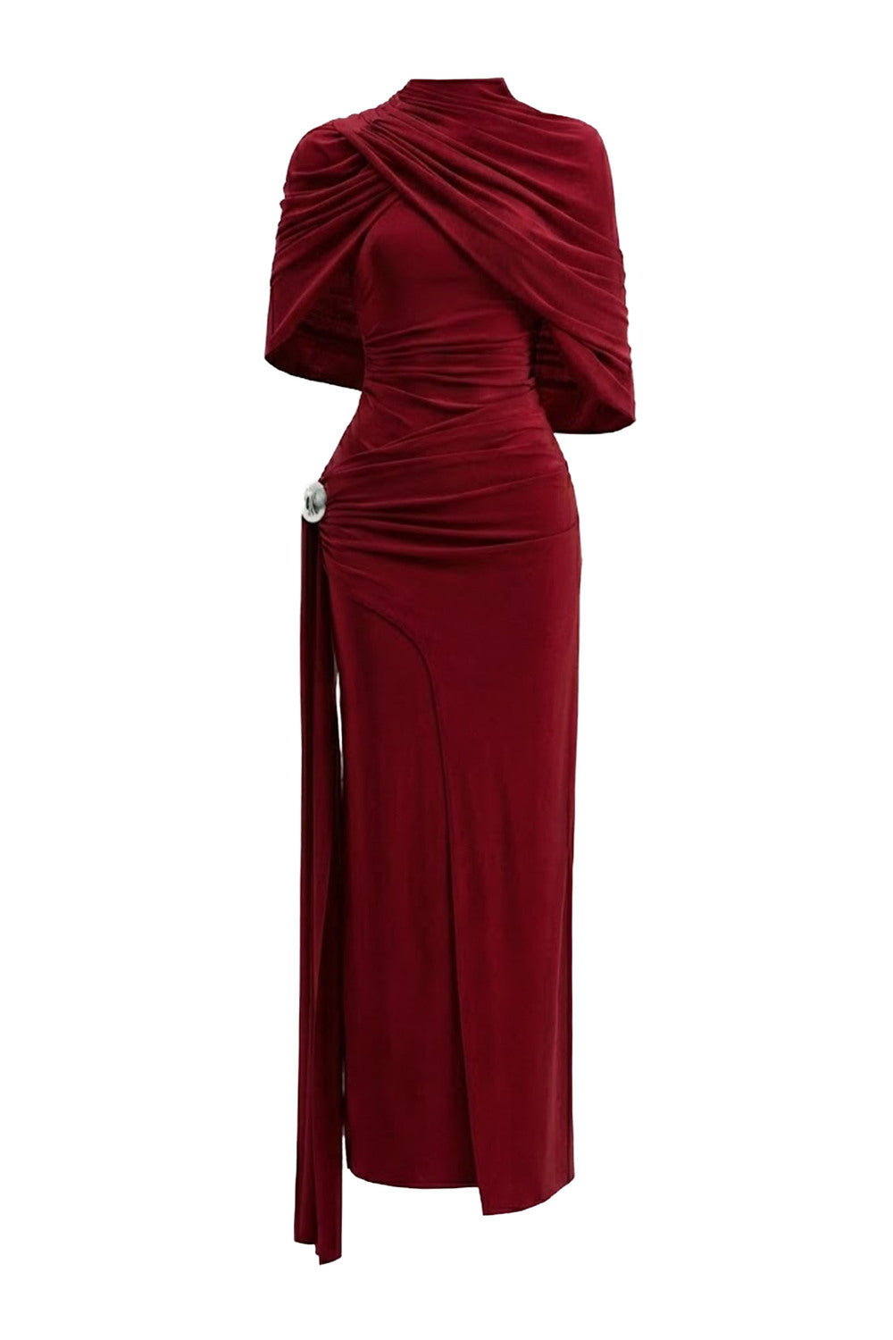 Mirer - Athena Sheath Elastance Jersey Maxi Dress