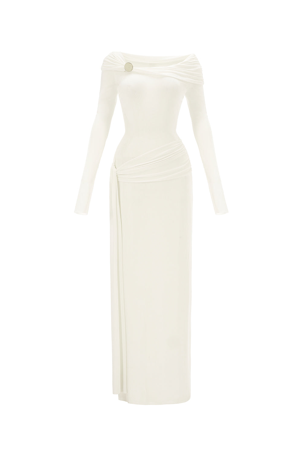 Mirer - Dandelion Sheath Elastance Jersey Maxi Dress