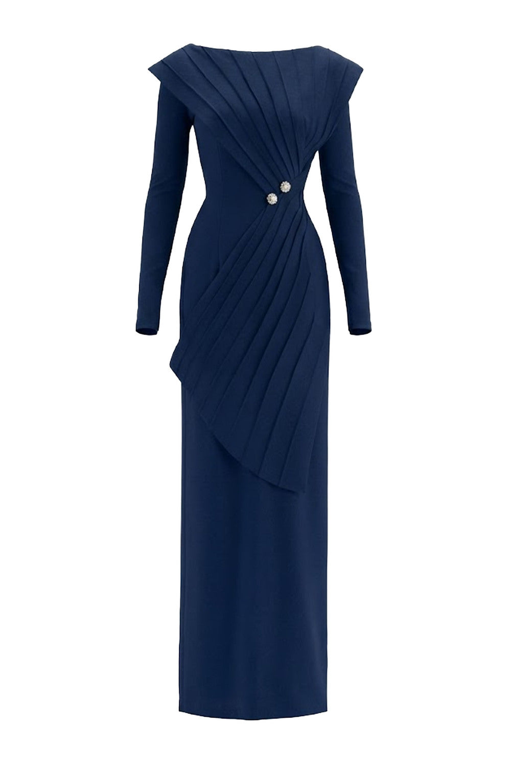 Mirer - Salvia Sheath Ponte Knit Maxi Dress