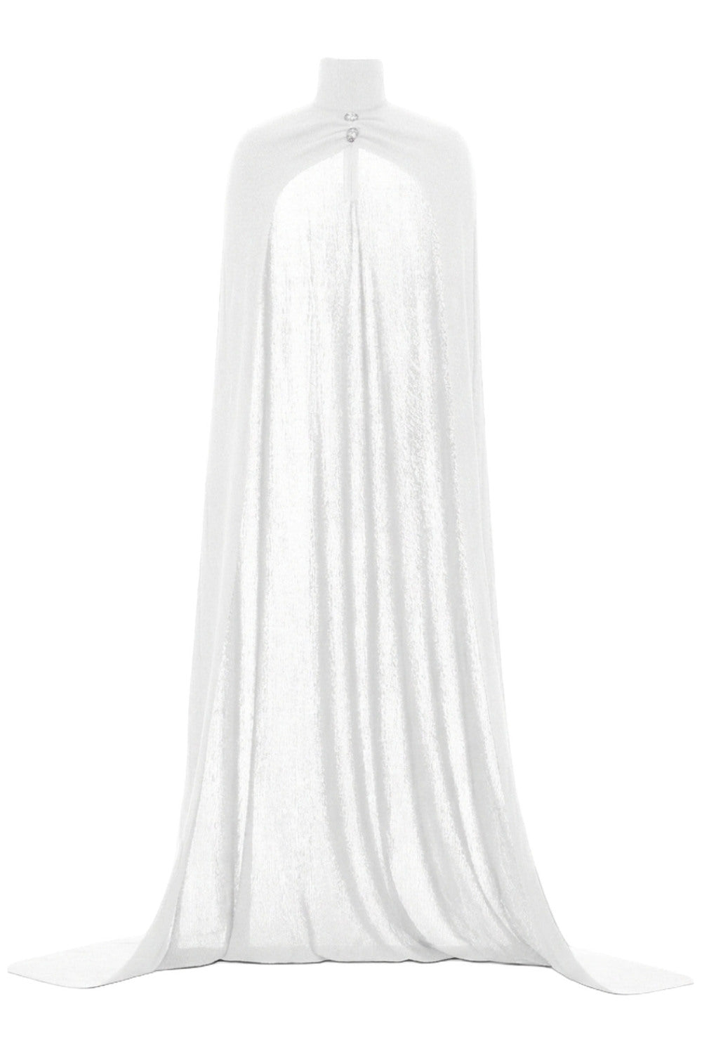 Mirer - Pansy Sheath Elastance Jersey Maxi Dress With Cape