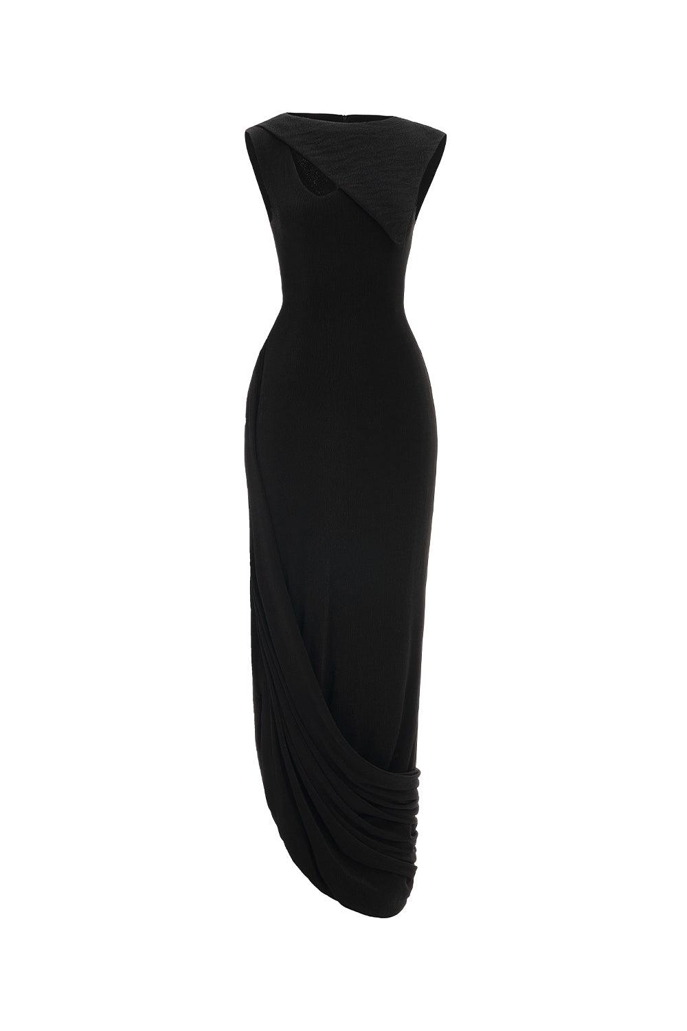 Mirer - Primrose Asymmetric Elastance Jersey Maxi Dress