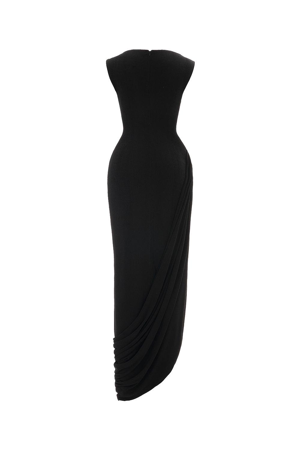 Mirer - Primrose Asymmetric Elastance Jersey Maxi Dress
