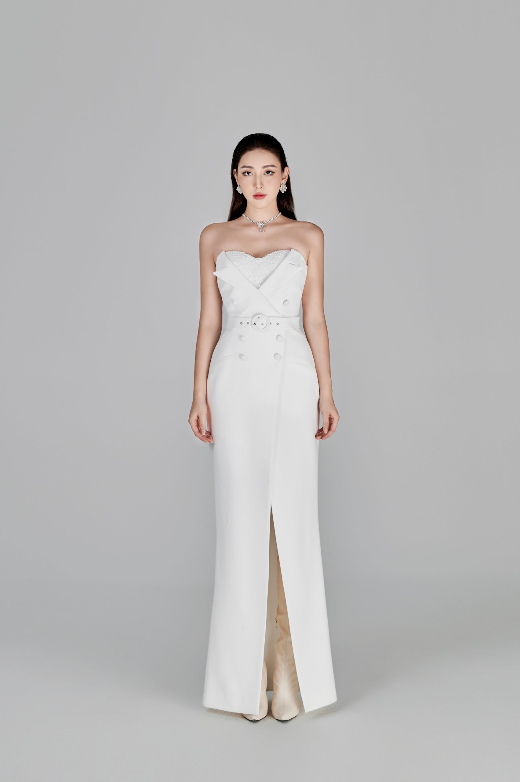 Maha Strapless Evening Gown