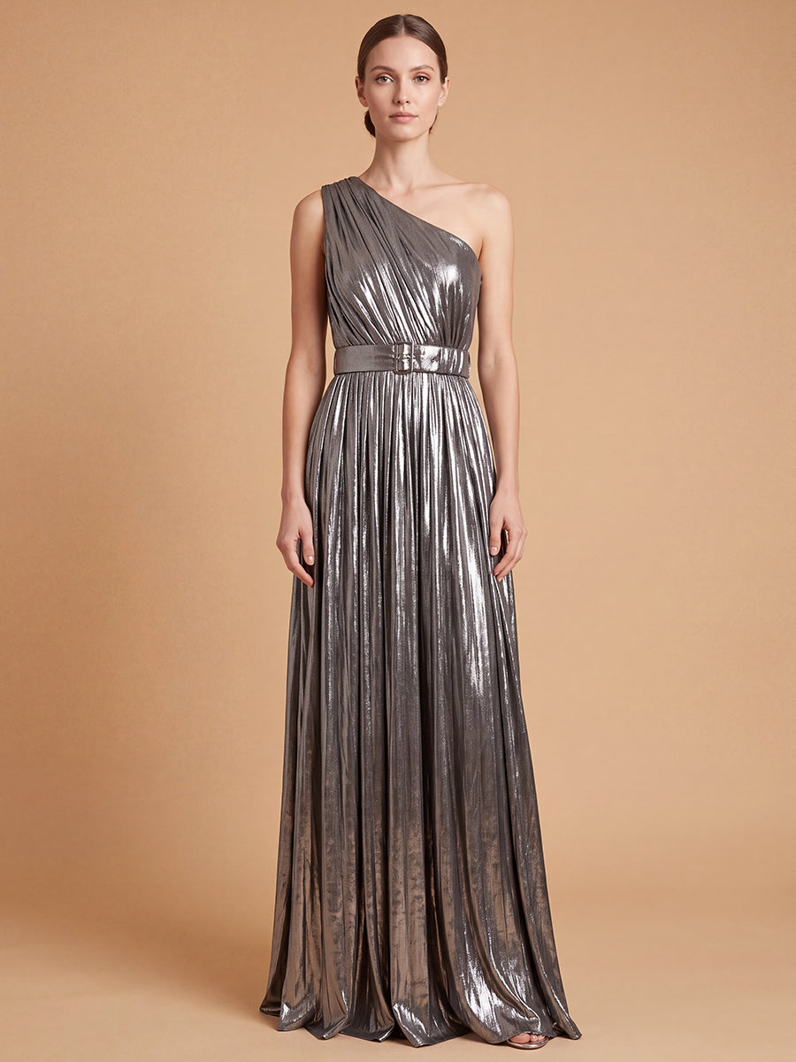 One Shoulder Metallic Dress | 28844