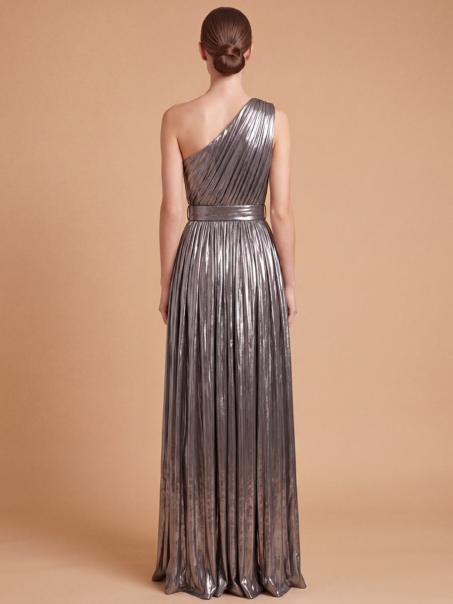 One Shoulder Metallic Dress | 28844