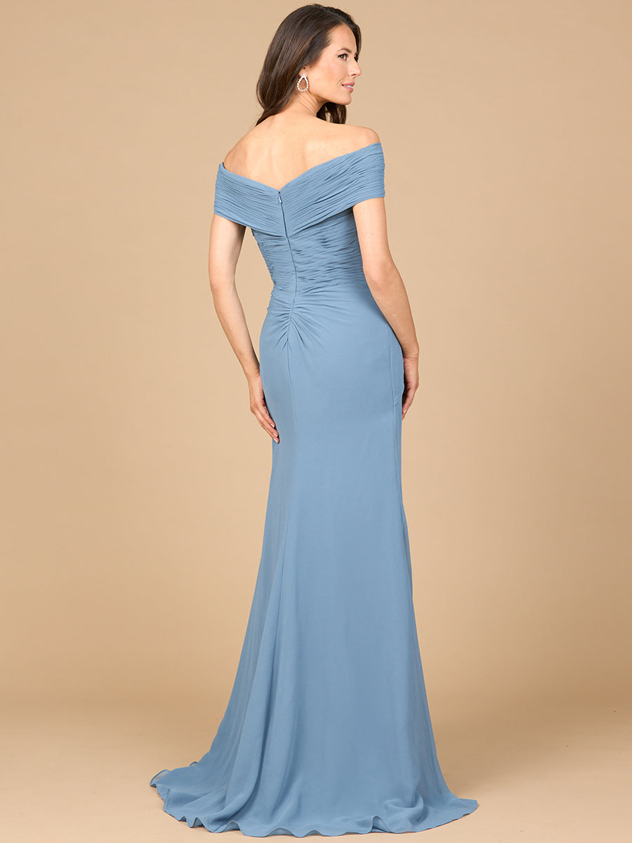 Off Shoulder Elegant Chiffon Gown 28912