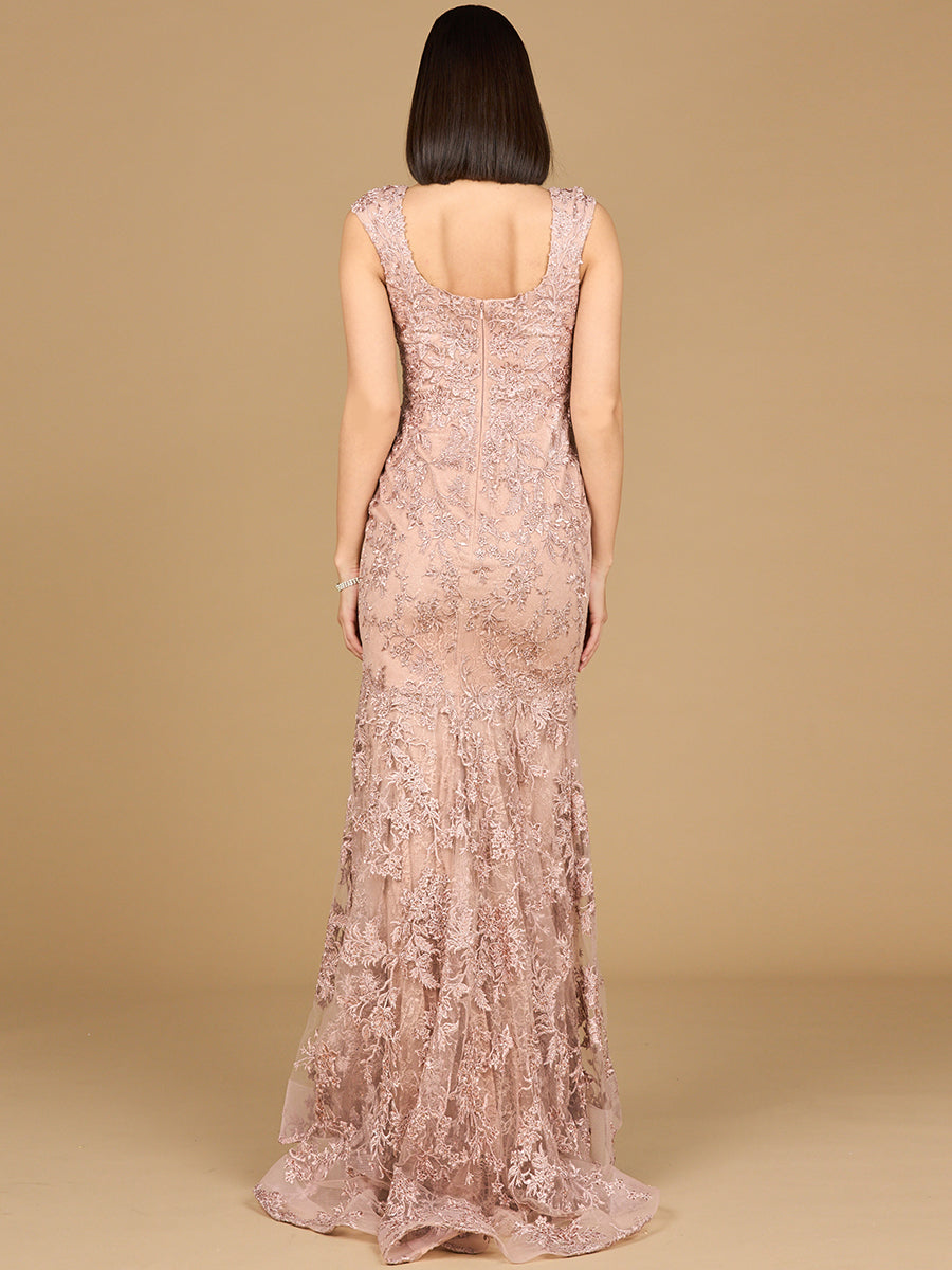 Sleeveless Mermaid Lace Embroidered Gown 28922