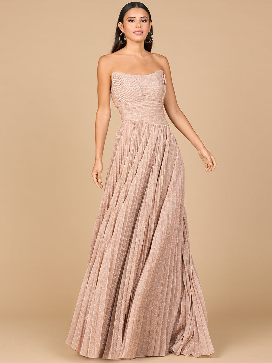 Flowing Pleated, Strapless Dress 28932