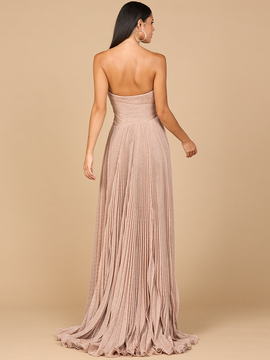 Flowing Pleated, Strapless Dress 28932