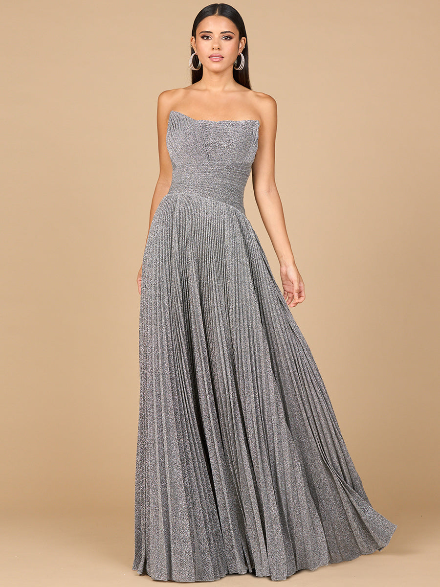 Flowing Pleated, Strapless Dress 28932
