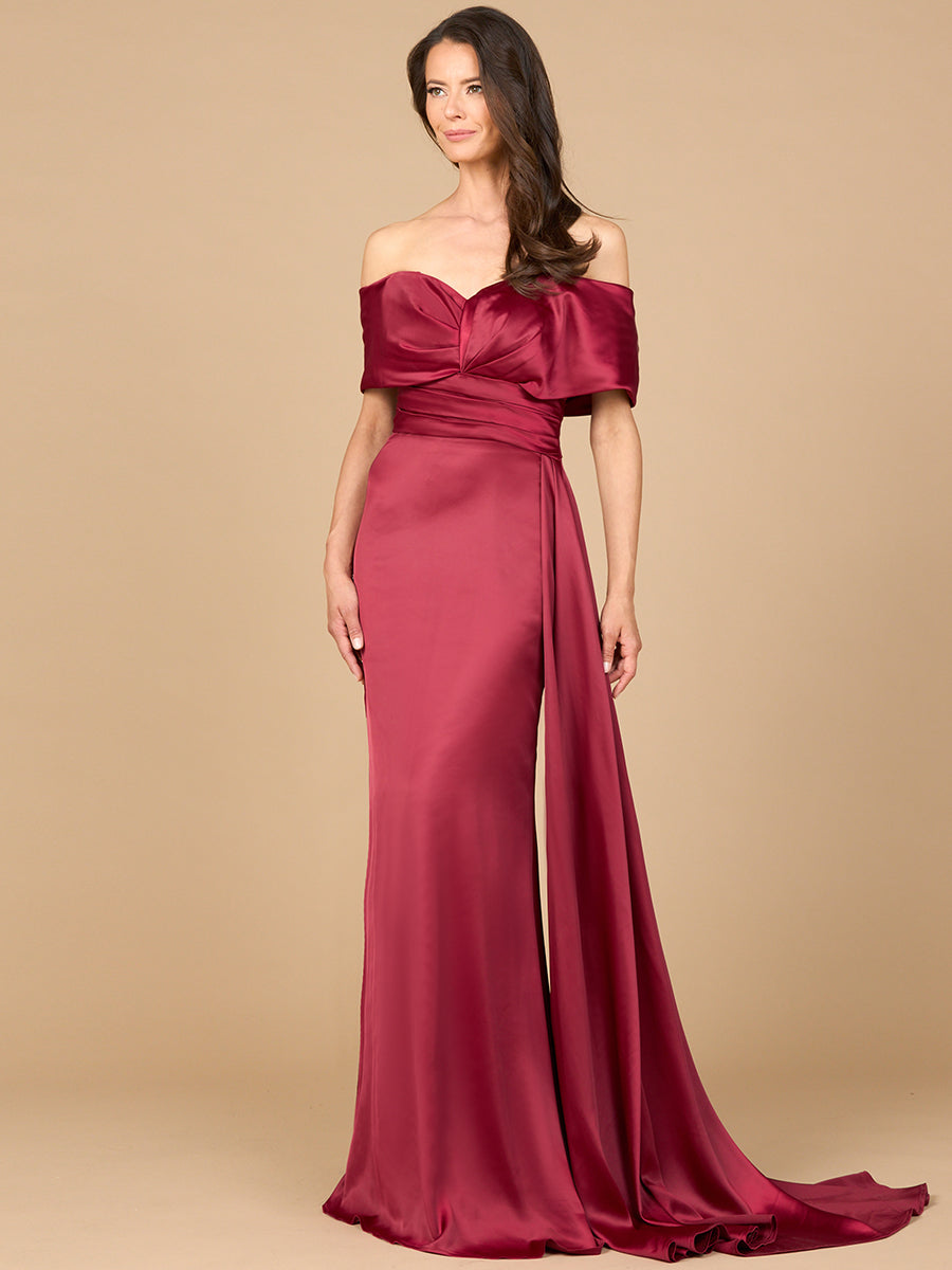 dark red satin dress Off Shoulder Satin Dress 28945