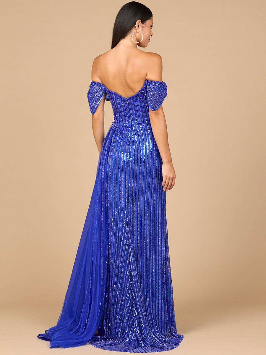 Off Shoulder Fitted Gown 28959