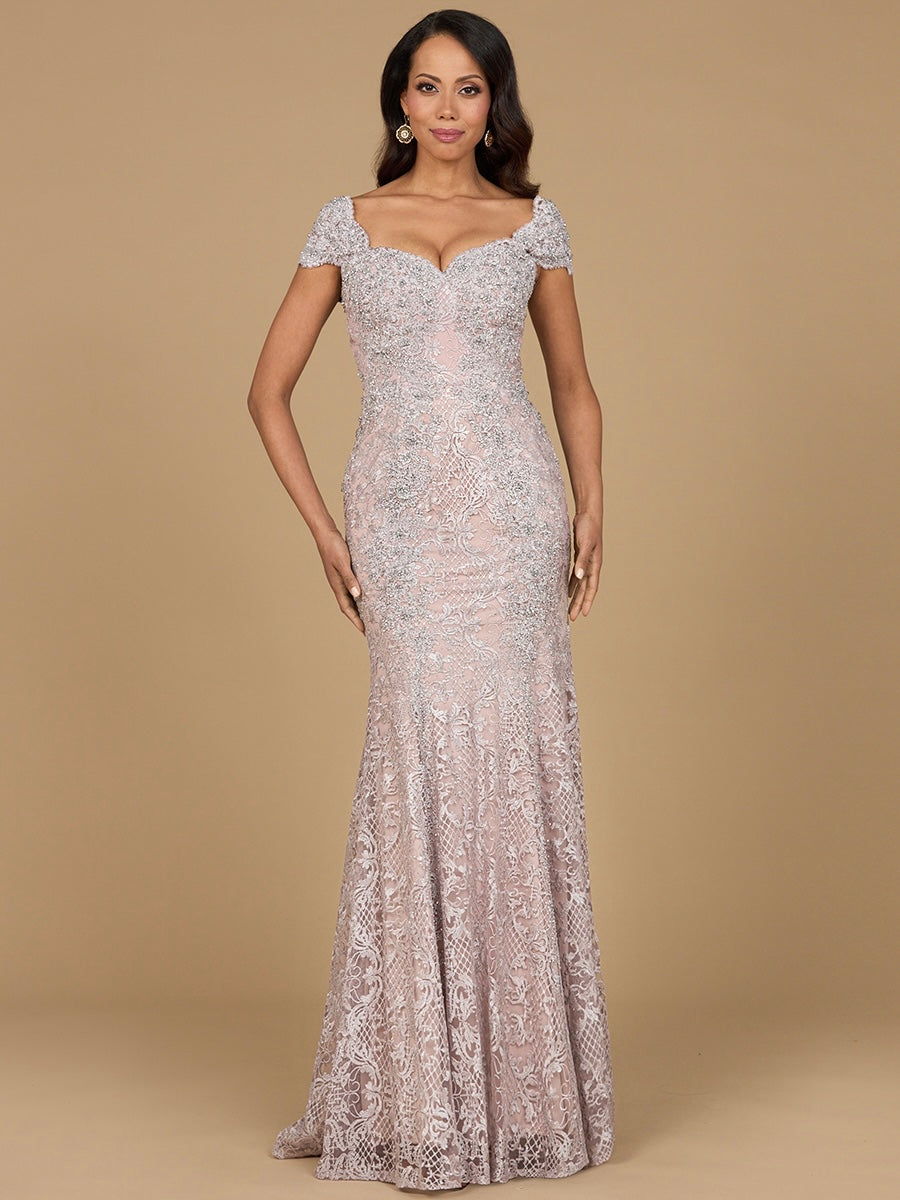 Fitted Lace Mermaid Gown 28980