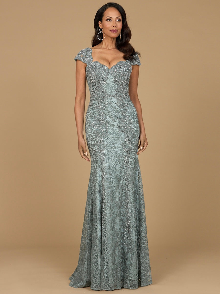 Fitted Lace Mermaid Gown 28980