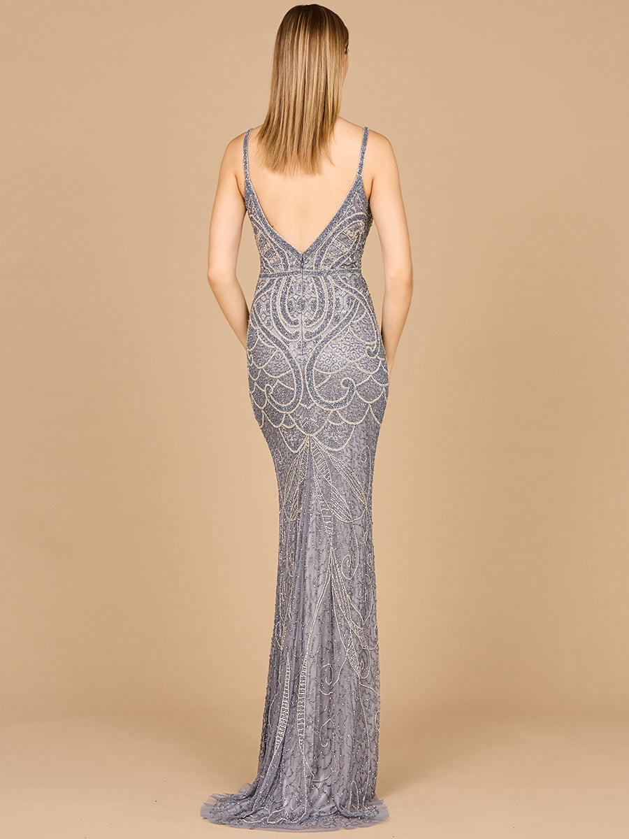 V-Neck Fitted Gown 29006