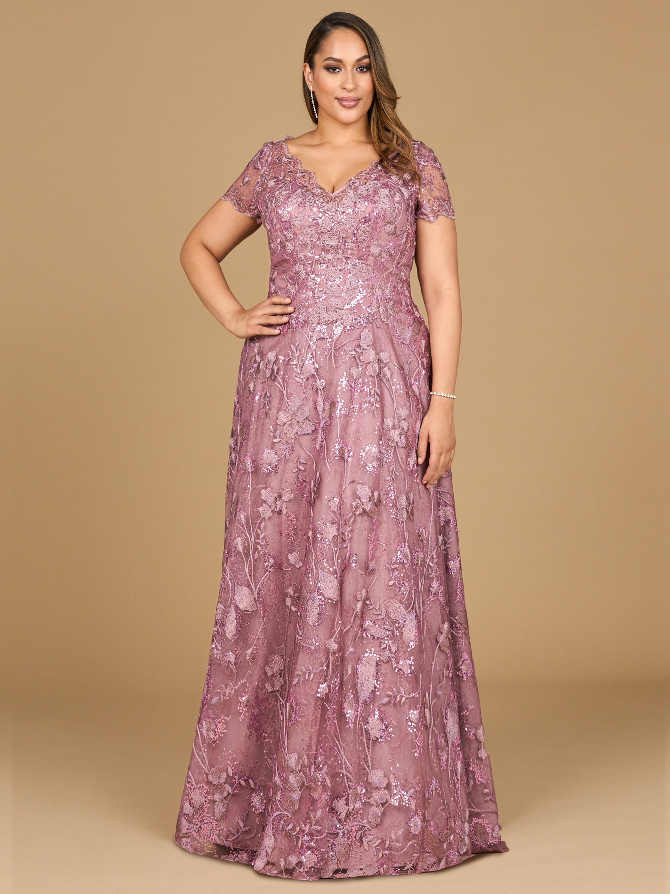 Tonal Lace Ballgown 29017