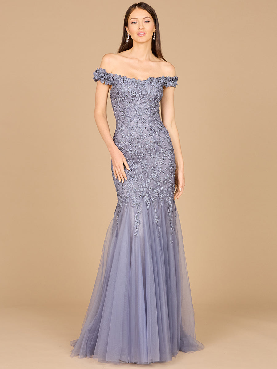 Off Shoulder Mermaid Gown 29021