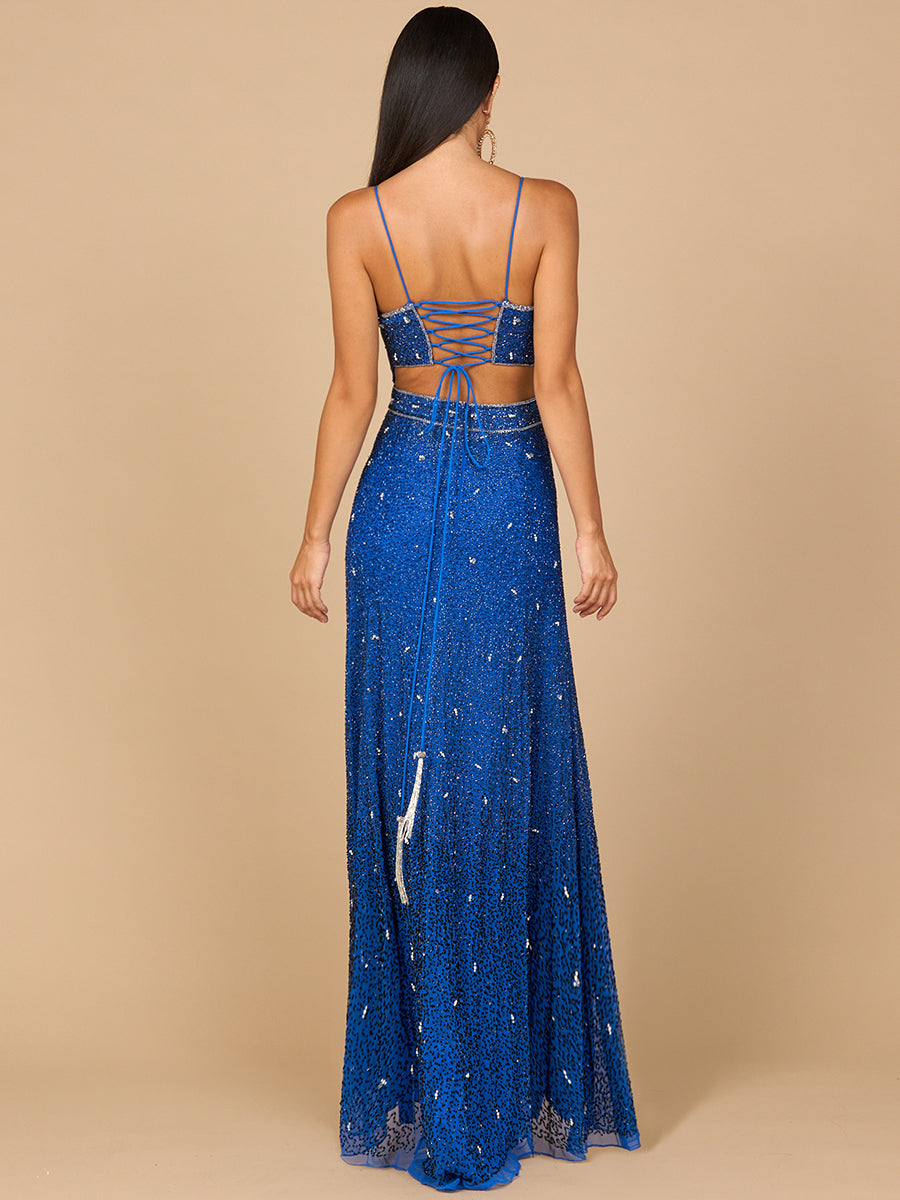 Ombre Beaded Gown - OUTLET 29033