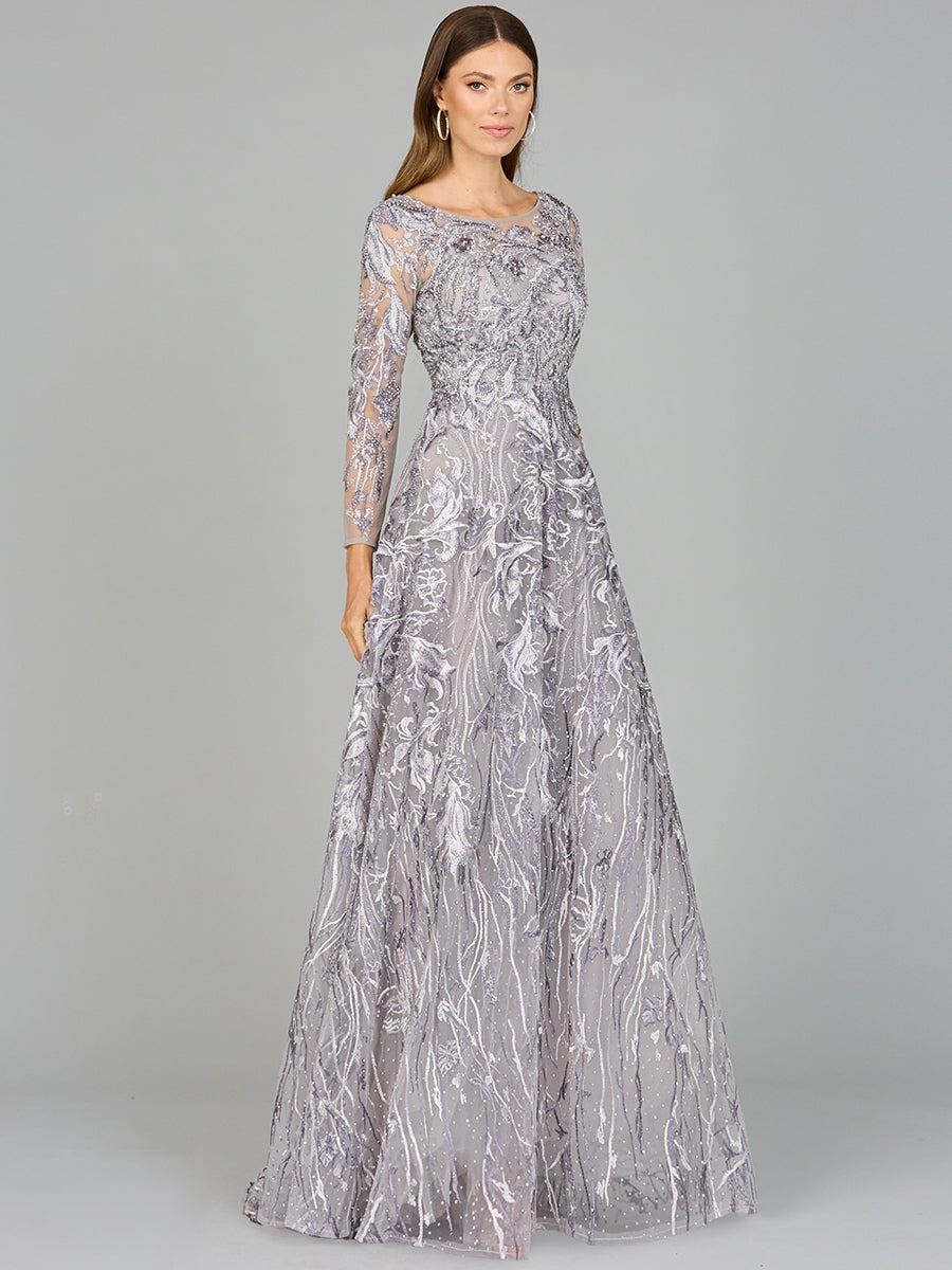 Long Sleeve Modest A-line Gown 29048