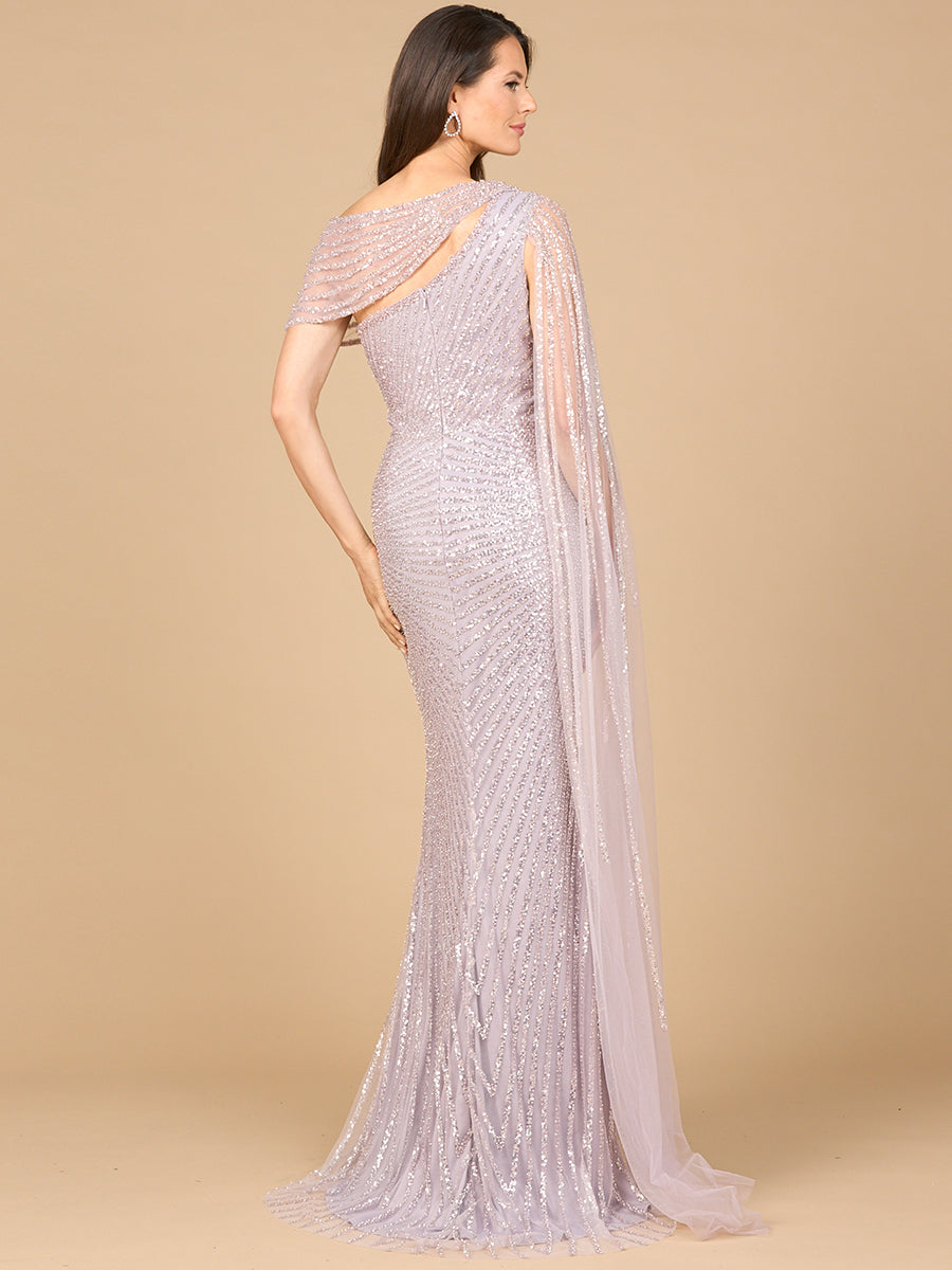 One Shoulder Fitted Gown 29051