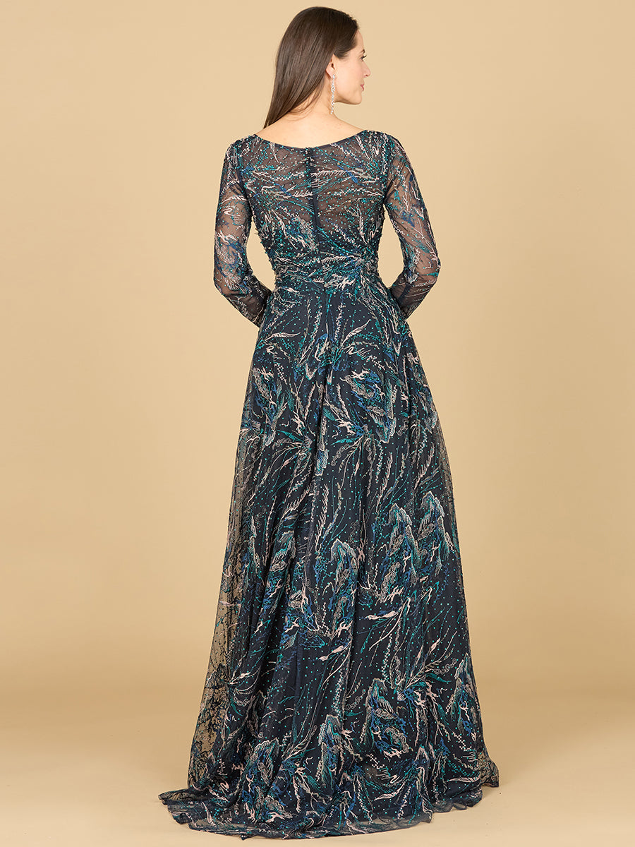 Lace Gown With Long Sleeves 29153