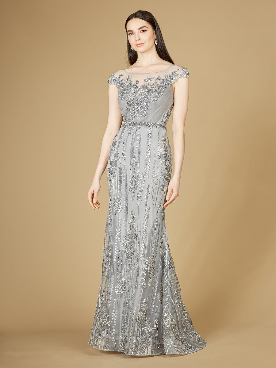 Cap Sleeve, Mermaid Lace Gown with High Neck OUTLET 29210