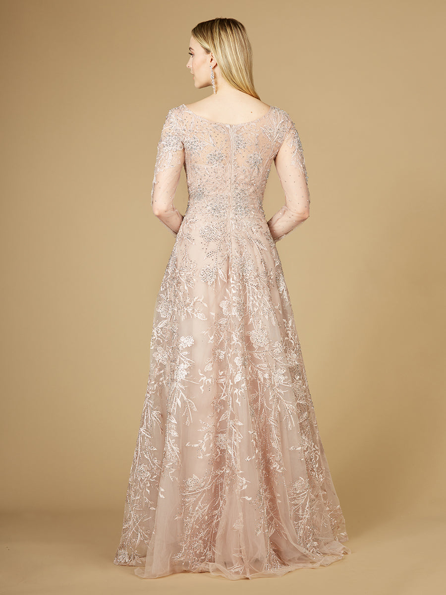 Long Sleeve High Neck Gown 29240