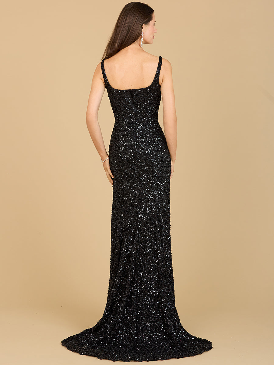 Sweetheart Neckline, Beaded Gown with Slit 29285
