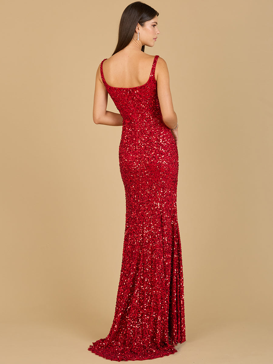 Sweetheart Neckline, Beaded Gown with Slit 29285
