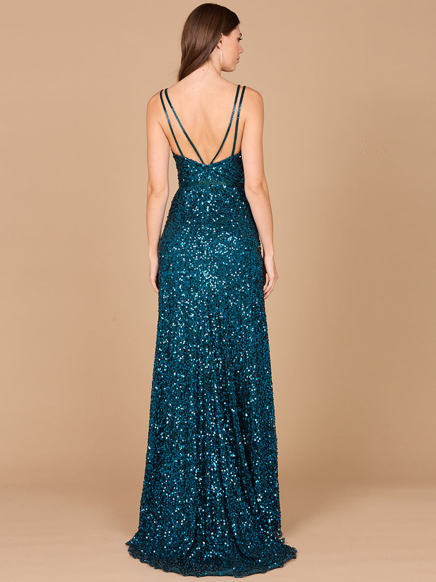 Beaded Prom Dress with High Slit 29322