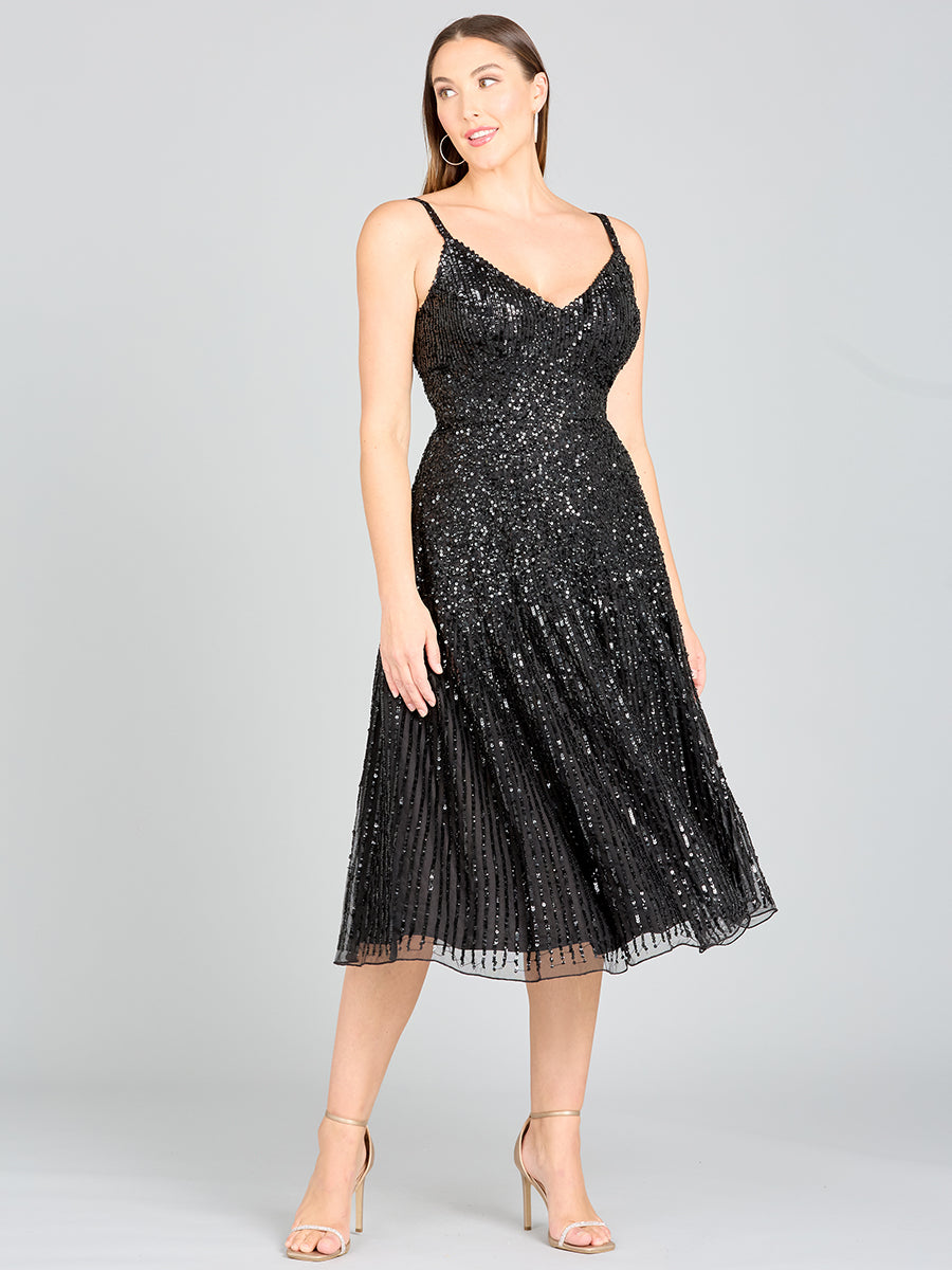 Flowing, Sequin Midi Dress 29347