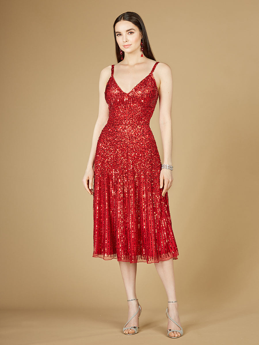 Flowing, Sequin Midi Dress 29347