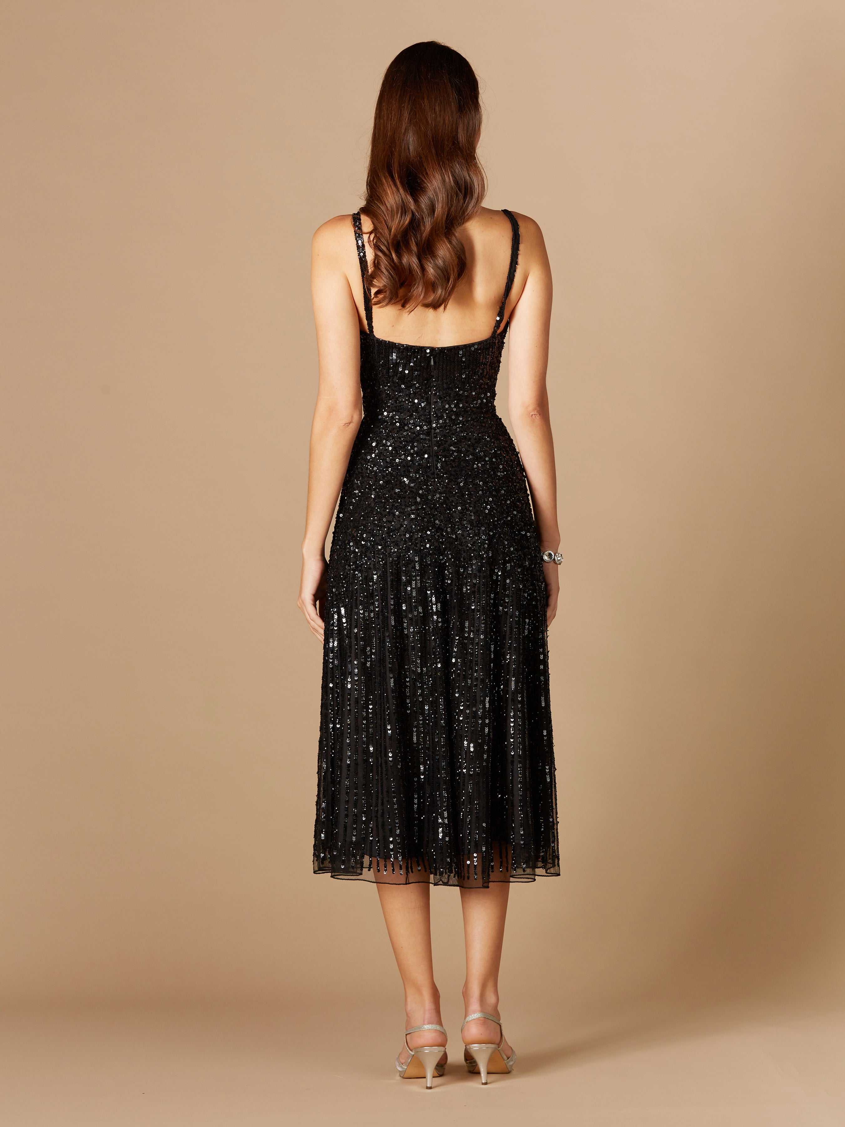 Flowing, Sequin Midi Dress 29347