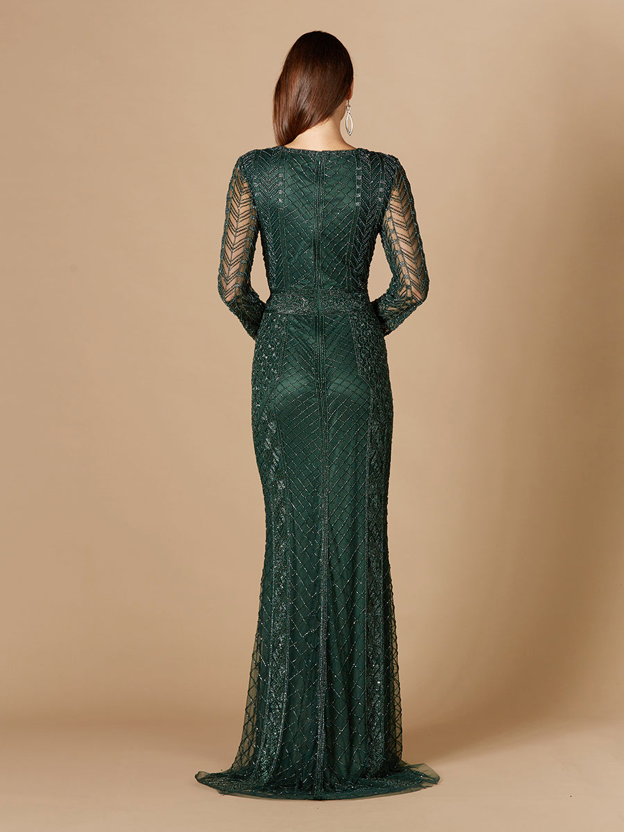 Long Sleeve Beaded Dress 29365
