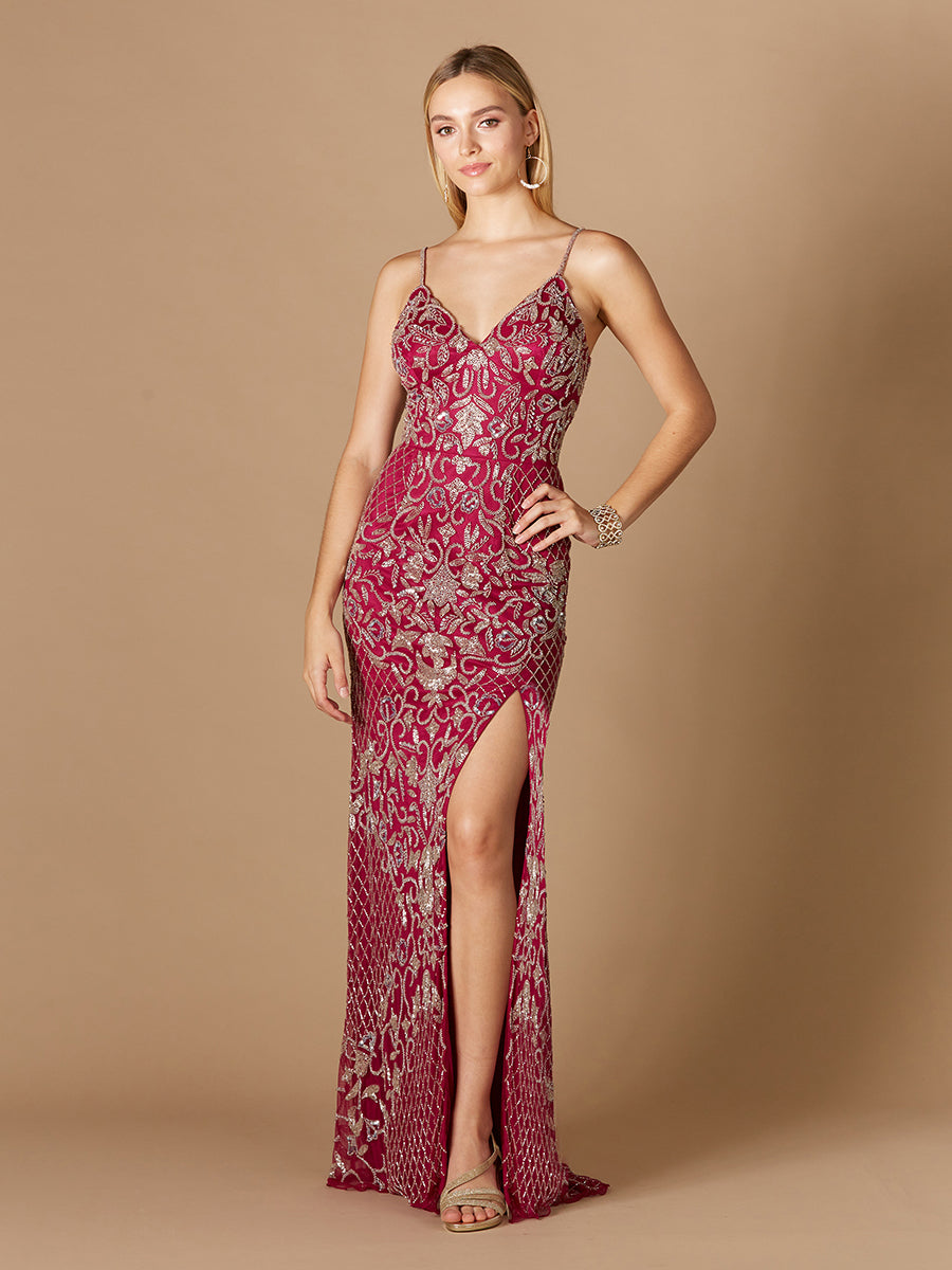 Beaded Tank Dress with Slit - OUTLET 29373