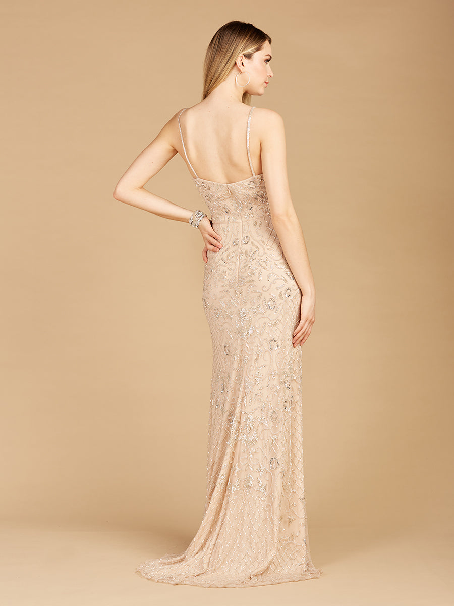 Beaded Tank Dress with Slit - OUTLET 29373