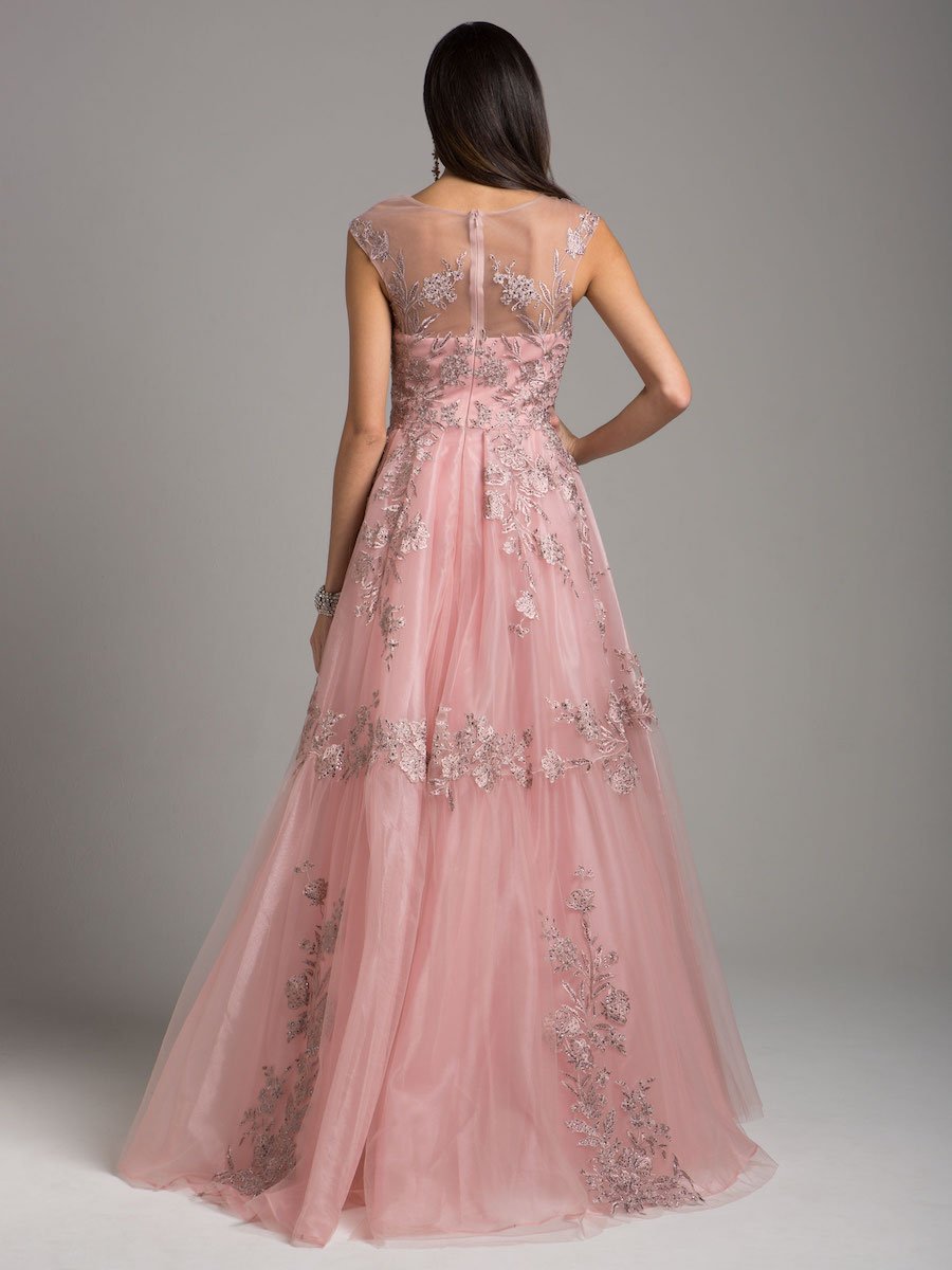 Lara 29946 - Organza Ballgown With Overskirt