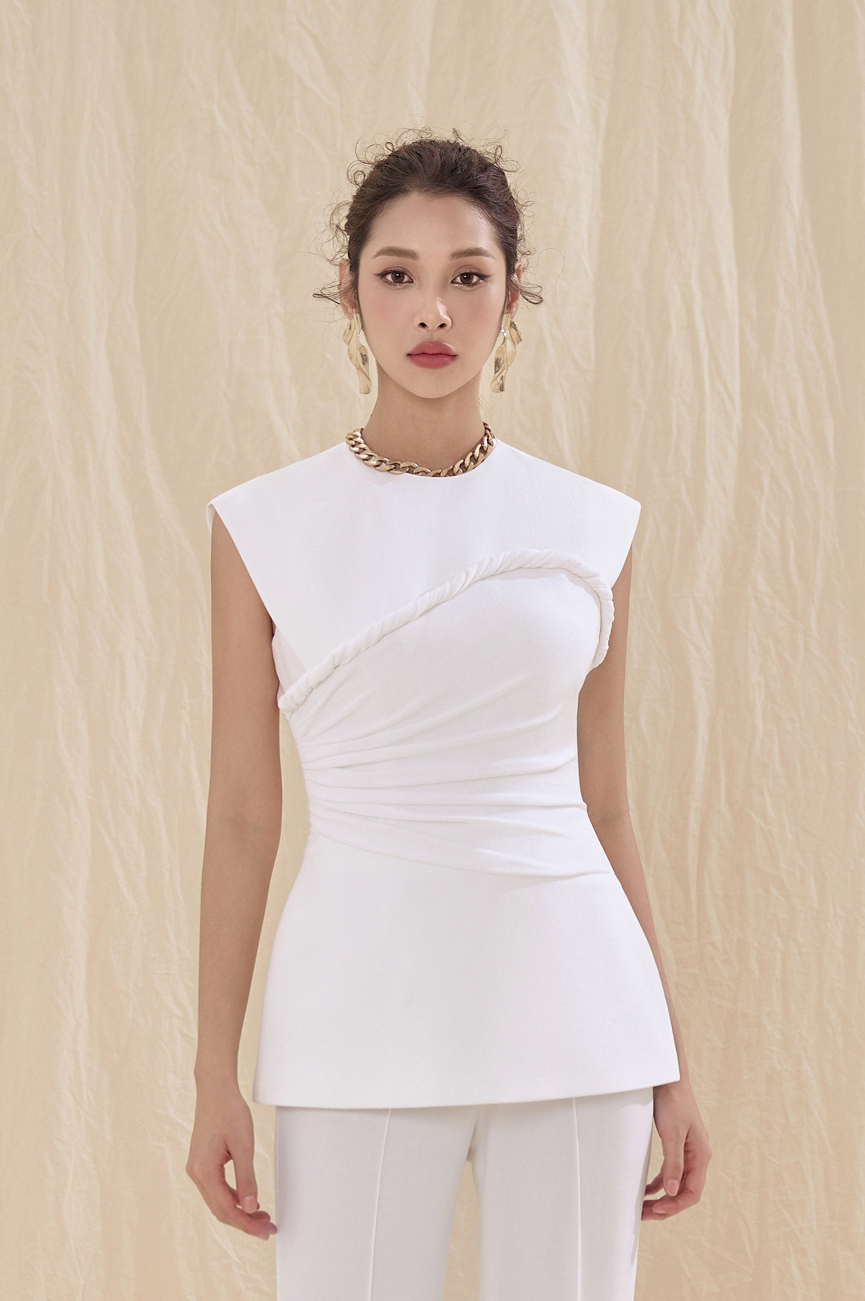 Ceci Twisted Peplum Top