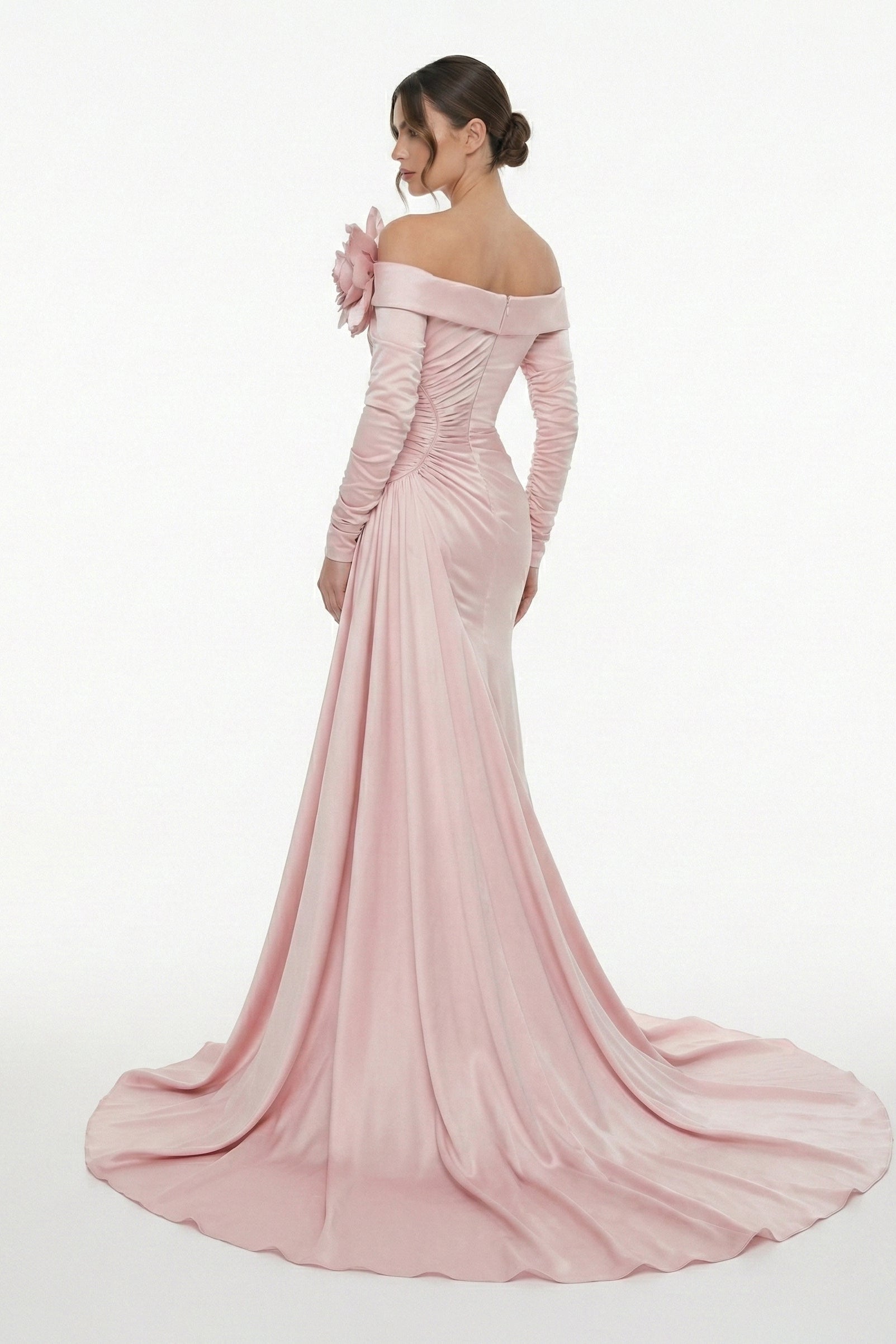 Fouad Sarkis F03015 Blush Off-Shoulder Mermaid Gown