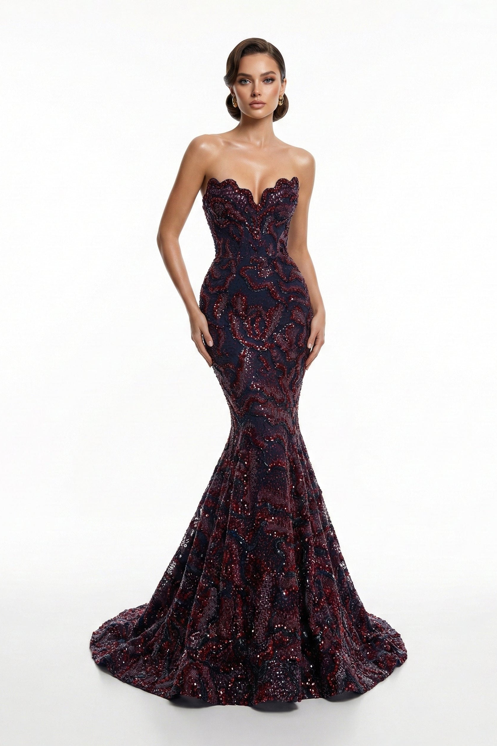 Fouad Sarkis F03018 Bold Elegant Couture Statement Gown