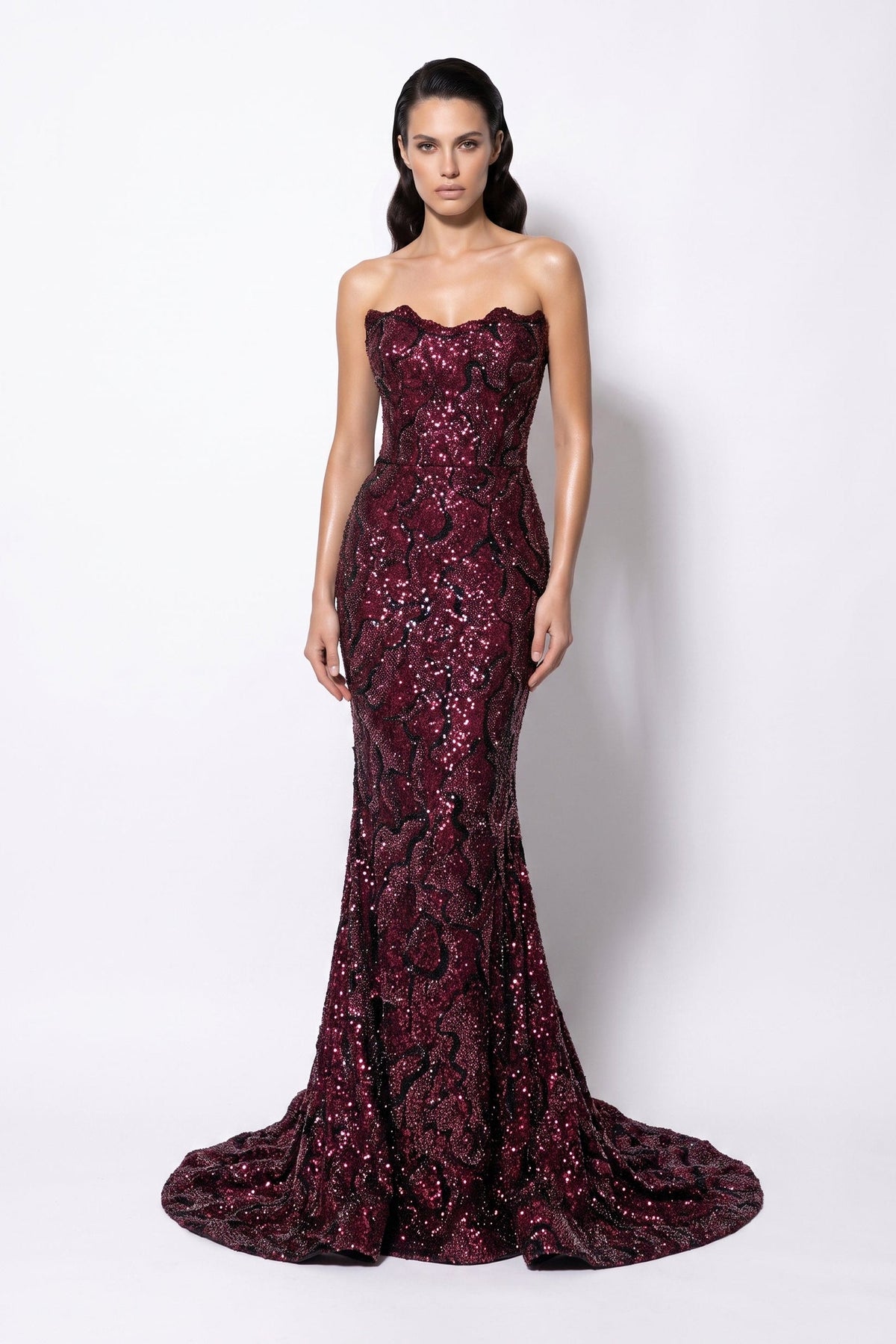 Fouad Sarkis F03018 Bold Elegant Couture Statement Gown