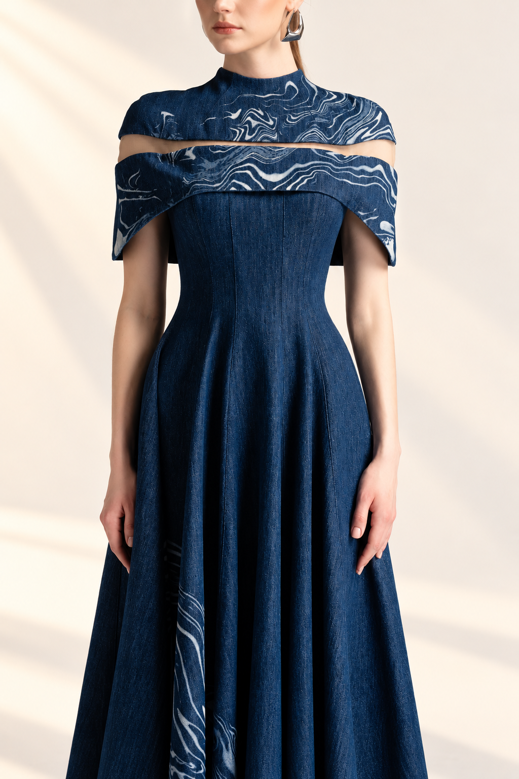Denim Cape Dress