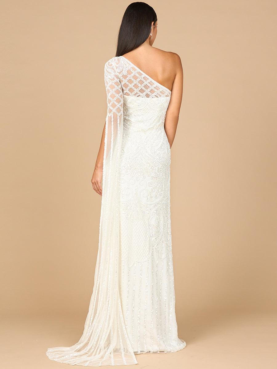 One Sleeve Beaded Bridal Gown 51197