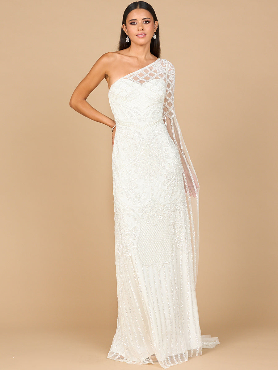One Sleeve Beaded Bridal Gown 51197