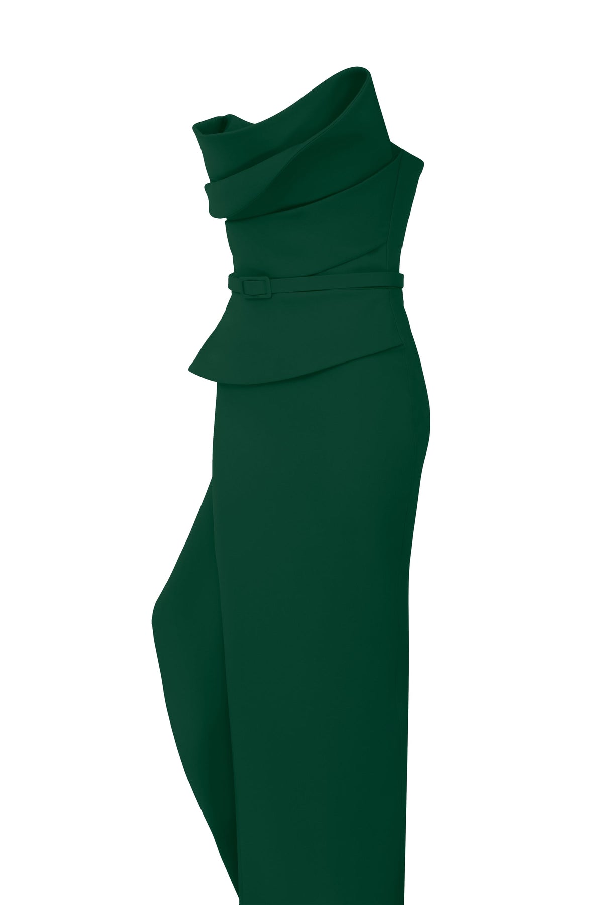 Nour Fathallah N0647 - Fuchsia Column Gown with Asymmetric Sweetheart Neckline