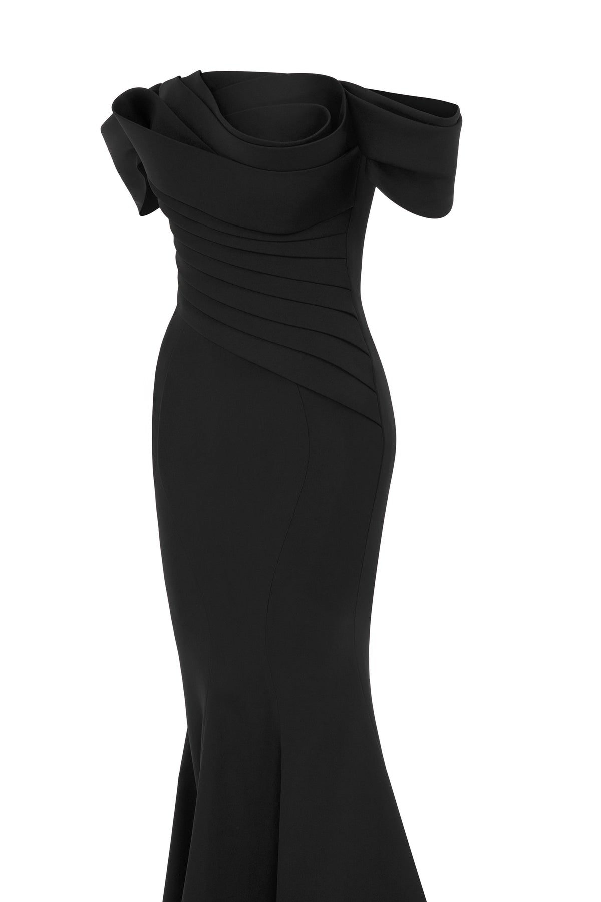 Nour Fathallah N0651 - Regal Blue Mermaid Gown with Cap Sleeves