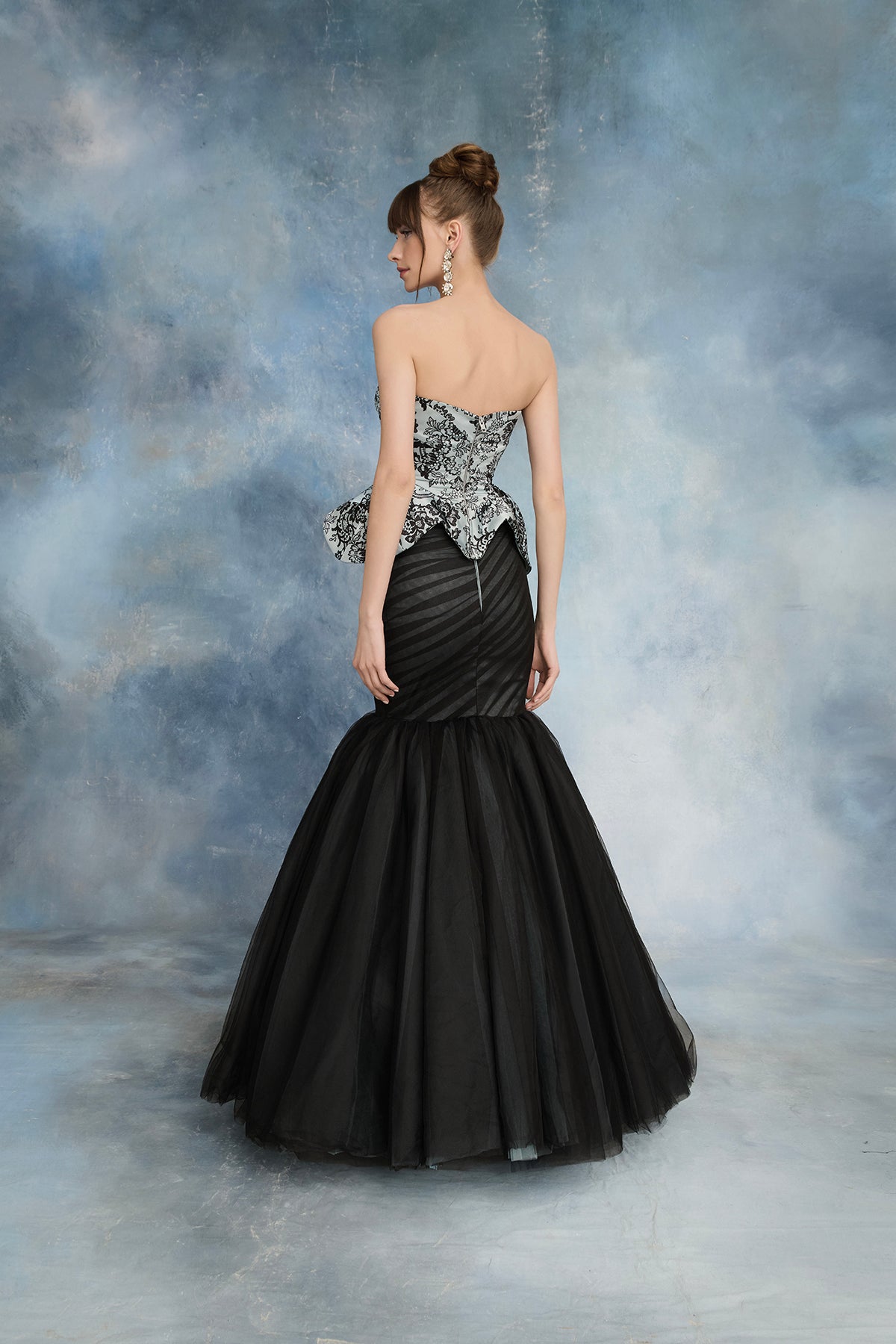 Nour Fathallah N0732 - Two-Piece Corset Gown with Mermaid Tulle Skirt